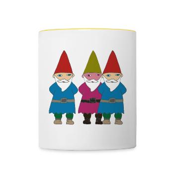 gartenzerge vielfalt - Tasse zweifarbig - Weiß/Gelb - Vorne