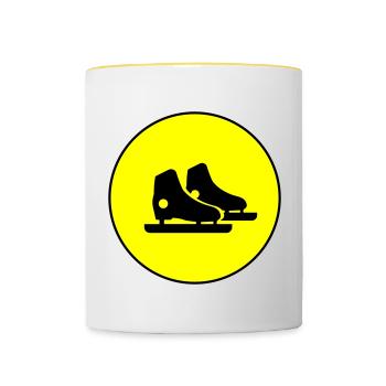 Patins de patinage artistique - Mug contrasté - blanc/jaune - Devant
