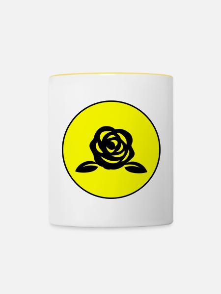 Rose symbol - Tasse zweifarbig - Weiß/Gelb