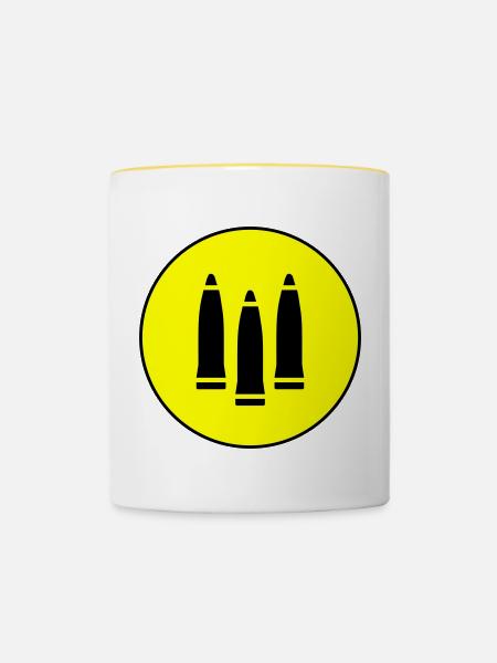 Patrone Icon symbol - Tasse zweifarbig - Weiß/Gelb