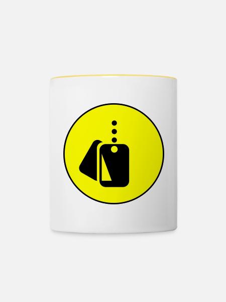 Abzeichen Icon symbol - Tasse zweifarbig - Weiß/Gelb
