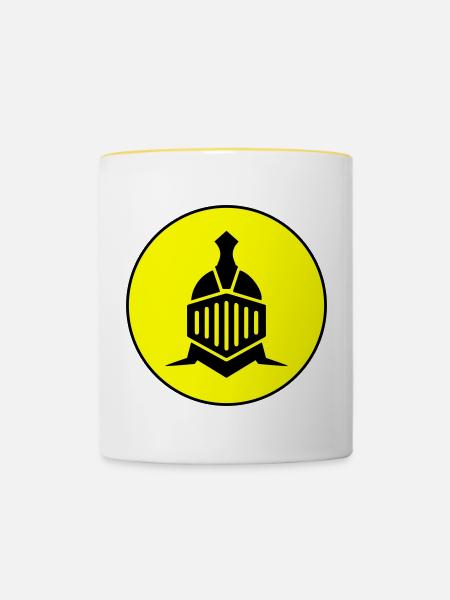 Ritter Helm - Tasse zweifarbig - Weiß/Gelb