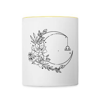 Libra astrology - Contrasting Mug - white/yellow - Front