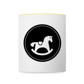 Cheval à bascule Jouet Bébé - Mug contrasté - blanc/jaune - Devant