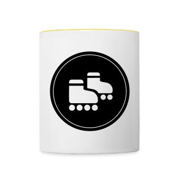 Patins à roues alignées sport - Mug contrasté - blanc/jaune - Devant