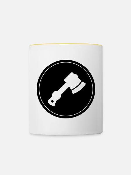 Kletterausrüstung Kreis eispickel - Tasse zweifarbig - Weiß/Gelb
