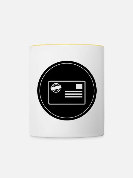 Briefmarke icon Kreis - Tasse zweifarbig - Weiß/Gelb