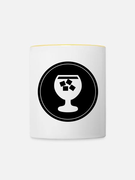 Whisky Icon - Tasse zweifarbig - Weiß/Gelb