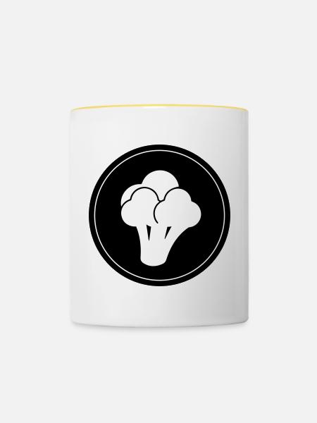 Brokkoli Gemüse - Tasse zweifarbig - Weiß/Gelb