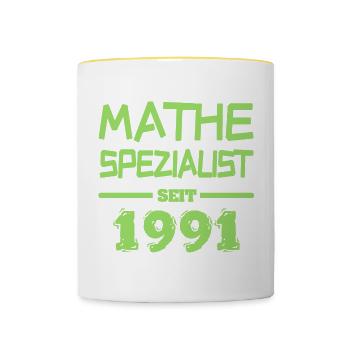 91er - Tasse zweifarbig - Weiß/Gelb - Vorne