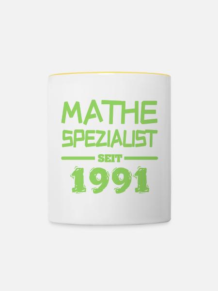 91er - Tasse zweifarbig - Weiß/Gelb