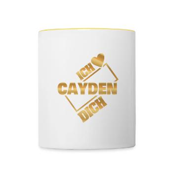 Couple Cayden - Tasse zweifarbig - Weiß/Gelb - Vorne