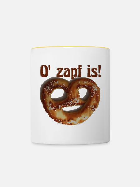 Brezel O' zapft ist - Tasse zweifarbig - Weiß/Gelb