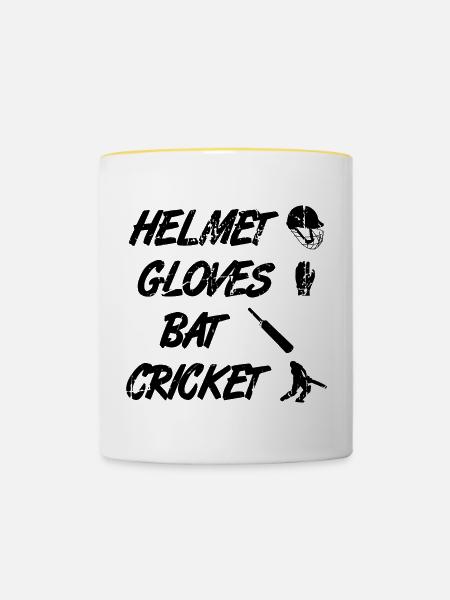 Helm Handschuhe Schläger Cricket - Tasse zweifarbig - Weiß/Gelb