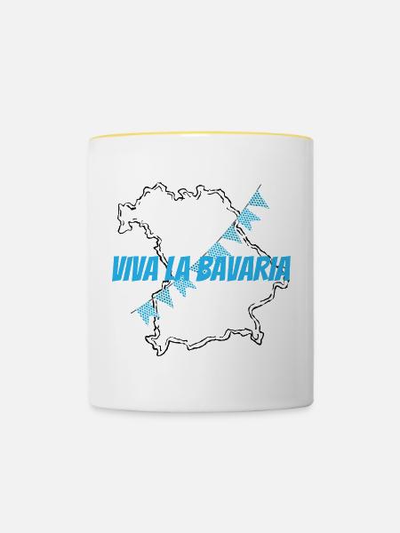 Viva La Bavaria :-) - Tasse zweifarbig - Weiß/Gelb