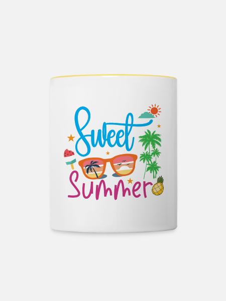 Süßer Sommer - Tasse zweifarbig - Weiß/Gelb