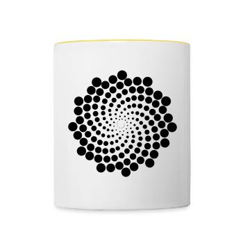 Spirale de point de tourbillon - Mug contrasté - blanc/jaune - Devant