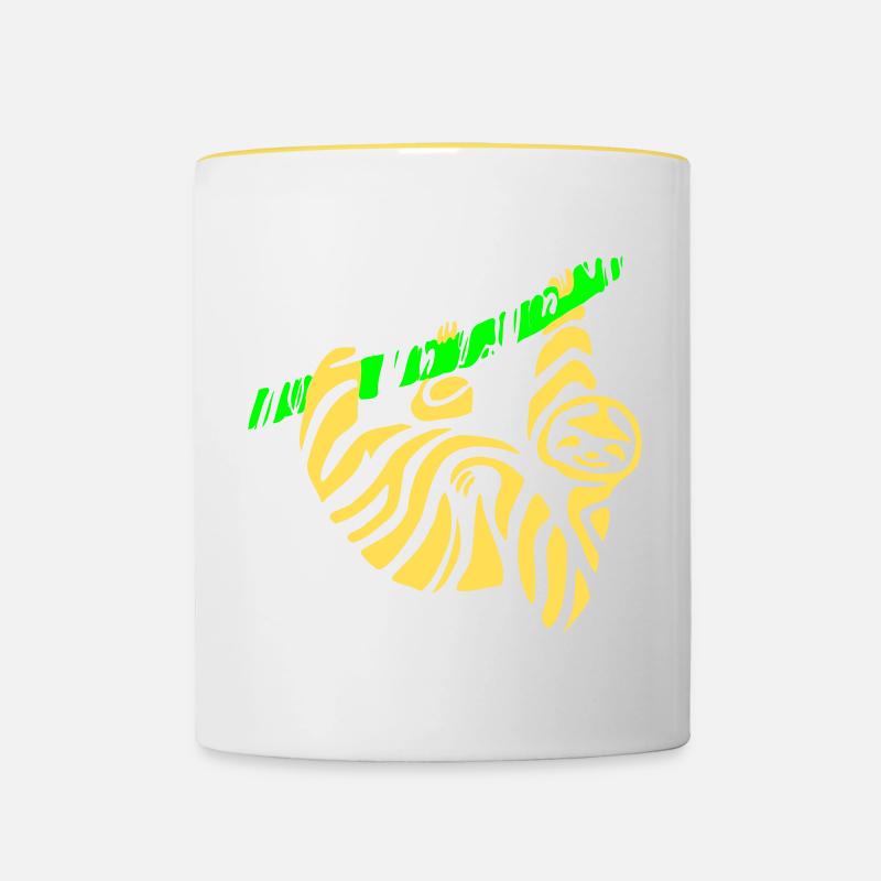 Sloth - Contrasting Mug - white/yellow