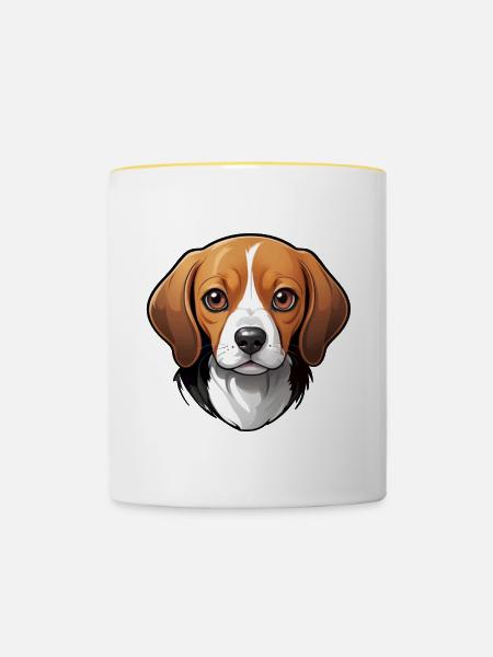 Adorable Beagle - Tasse zweifarbig - Weiß/Gelb