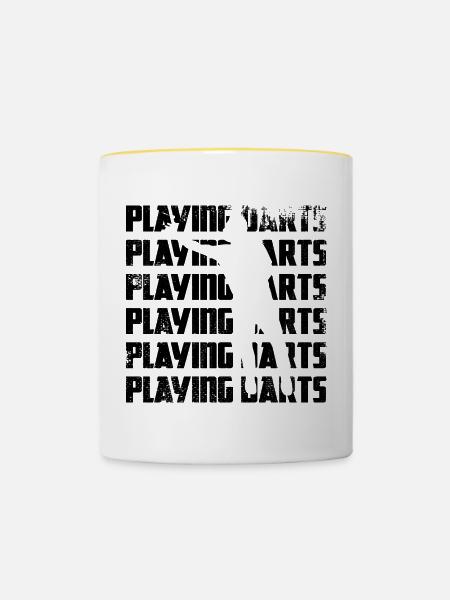 Dart - Tasse zweifarbig - Weiß/Gelb