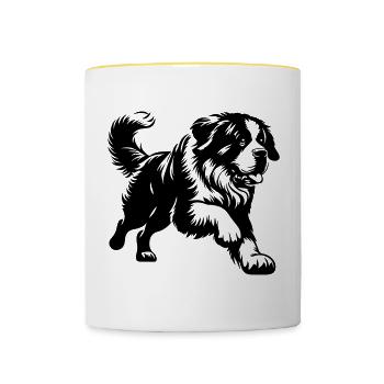 Saint-bernard - Mug contrasté - blanc/jaune - Devant