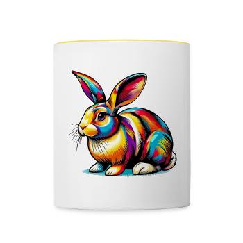Rabbit - Contrasting Mug - white/yellow - Front