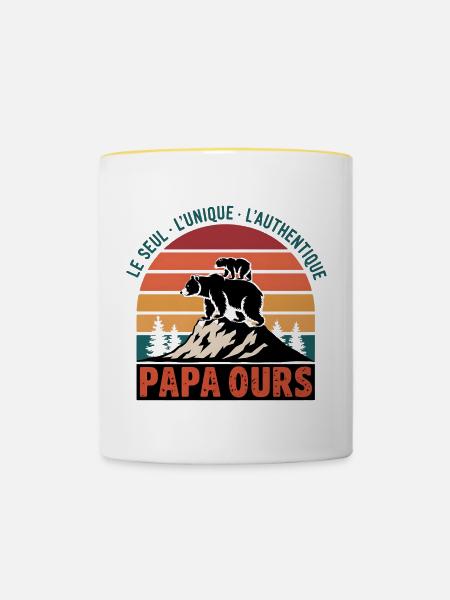 - Der Eine, der Einzigartige, der Authentische - Tasse zweifarbig - Weiß/Gelb