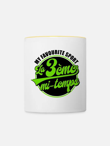 Die 3. Hälfte - Tasse zweifarbig - Weiß/Gelb