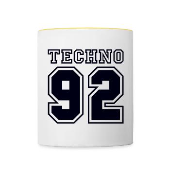 TECHNO 92 - Contrasting Mug - white/yellow - Front