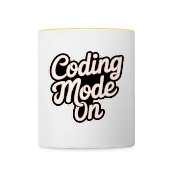 Coding Mode On 17 - Tasse zweifarbig - Weiß/Gelb - Vorne