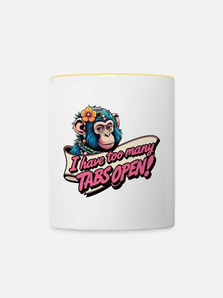 Too Many Tabs Open - Tasse zweifarbig - Weiß/Gelb
