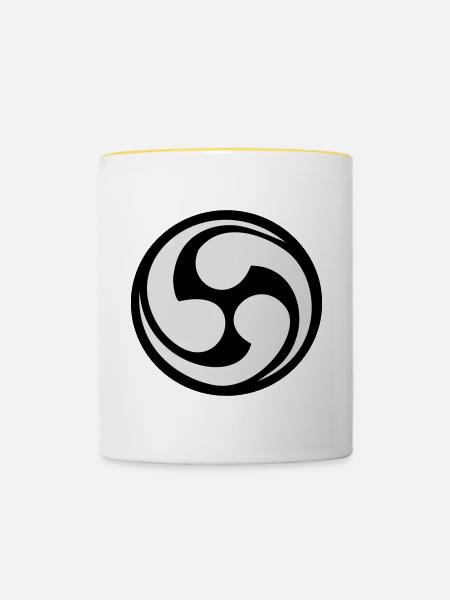 mitzu_tomoe_02 - Tasse zweifarbig - Weiß/Gelb