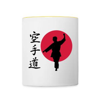 Karate Gangaku - Tasse zweifarbig - Weiß/Gelb - Vorne