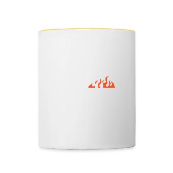 Le Grillfather - Mug contrasté - blanc/jaune - Devant