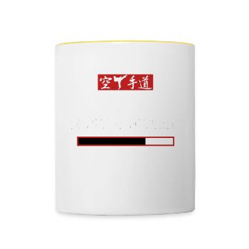 Karate - ceinture noire - Mug contrasté - blanc/jaune - Devant