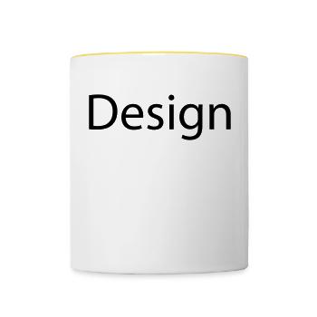 Design - Tasse zweifarbig - Weiß/Gelb - Vorne