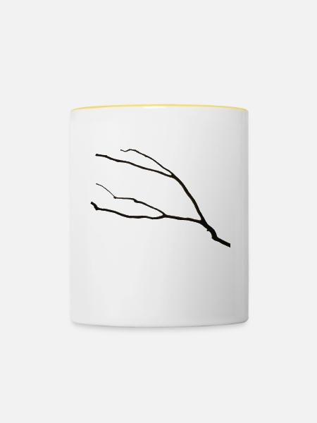Der Ast - Tasse zweifarbig - Weiß/Gelb
