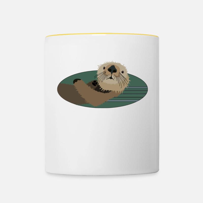 otter - Contrasting Mug - white/yellow