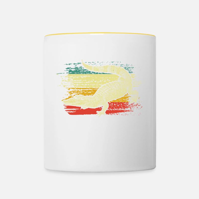 Alligator Crocodile - Contrasting Mug - white/yellow