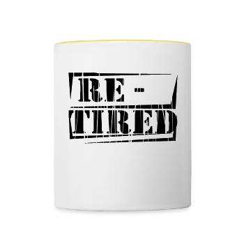 Retired - Tasse zweifarbig - Weiß/Gelb - Vorne