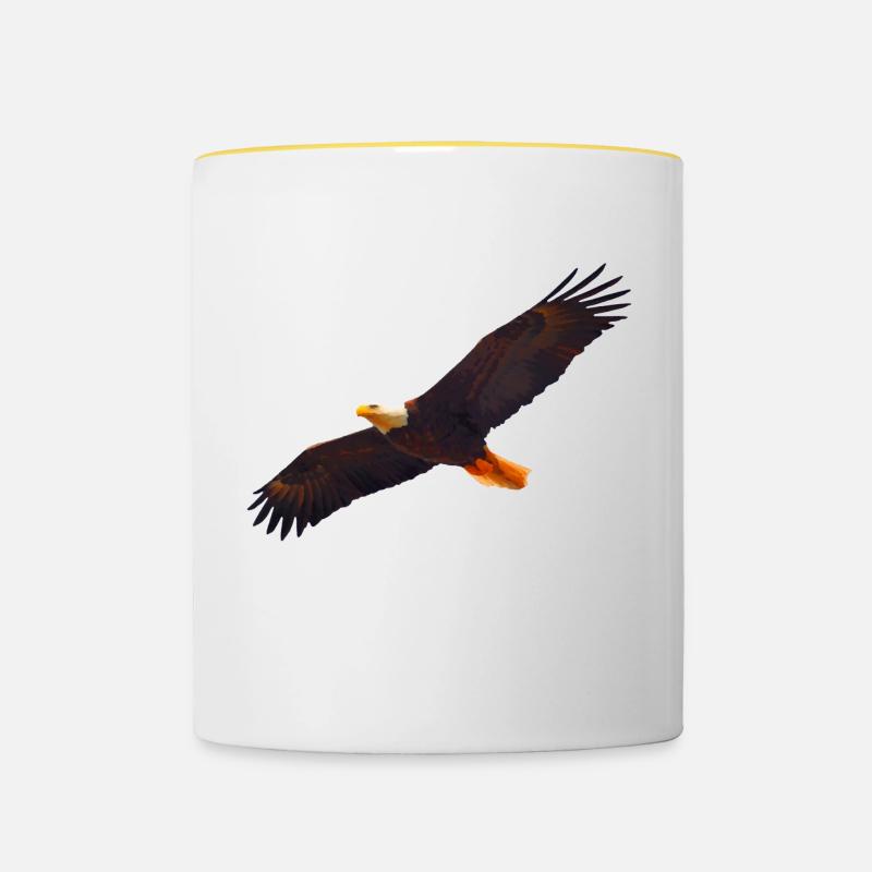 Aigle à tête blanche peint - Mug contrasté - blanc/jaune