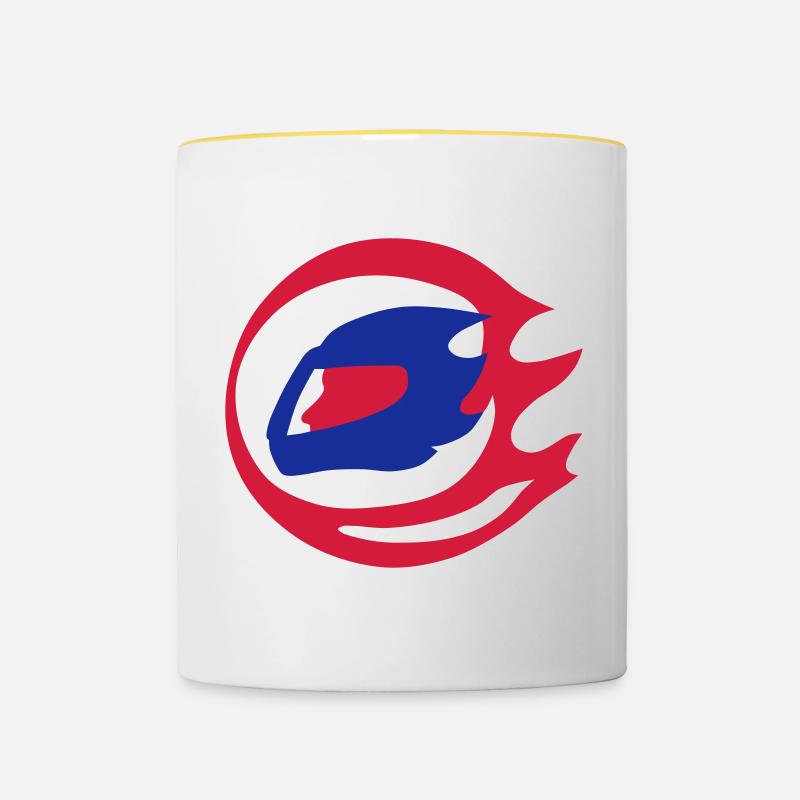 motor sport - Mug contrasté - blanc/jaune