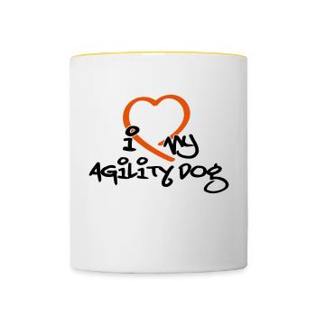 Agility dog - Contrasting Mug - white/yellow - Front