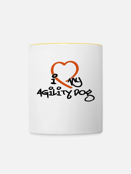 Agility dog - Mug contrasté - blanc/jaune