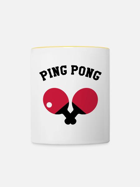 Ping Pong - Tasse zweifarbig - Weiß/Gelb