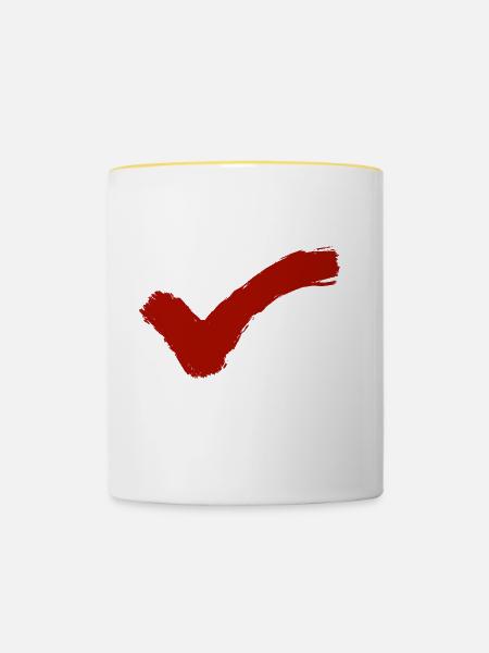 Hacken - Tasse zweifarbig - Weiß/Gelb