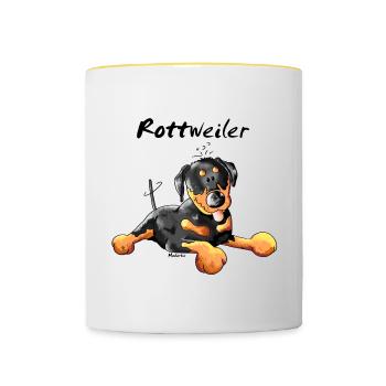Sweet Rottweiler - Dog - Dogs - Contrasting Mug - white/yellow - Front