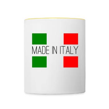 Made in Italy Logo - Mug contrasté - blanc/jaune - Devant