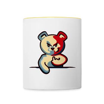Teddy o Bär - Mir kann keener (teddy bear DDP) - Tasse zweifarbig - Weiß/Gelb - Vorne
