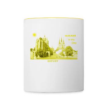 Summer Erfurt City Thuringia Sommer Dom - Contrasting Mug - white/yellow - Front